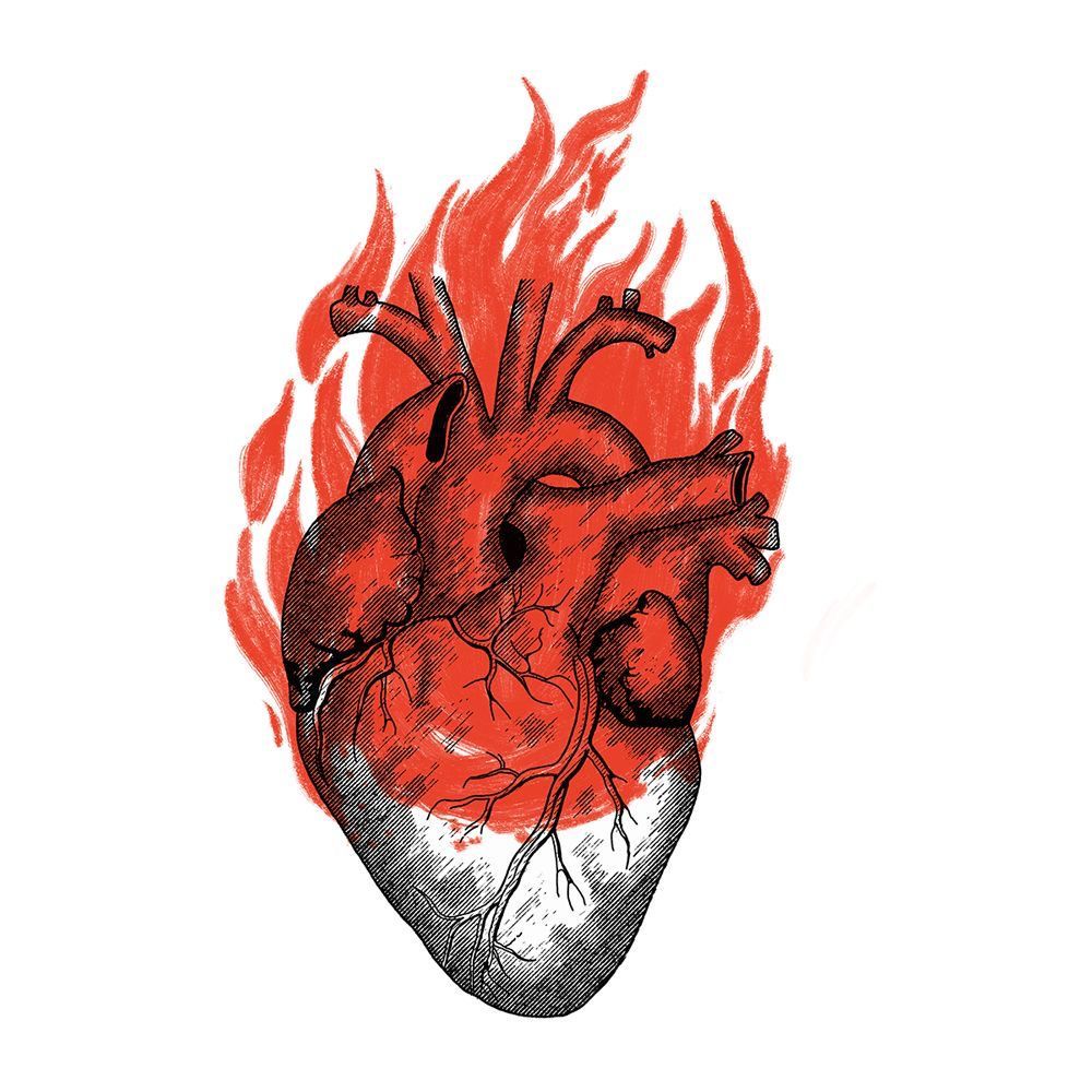 Heart on fire